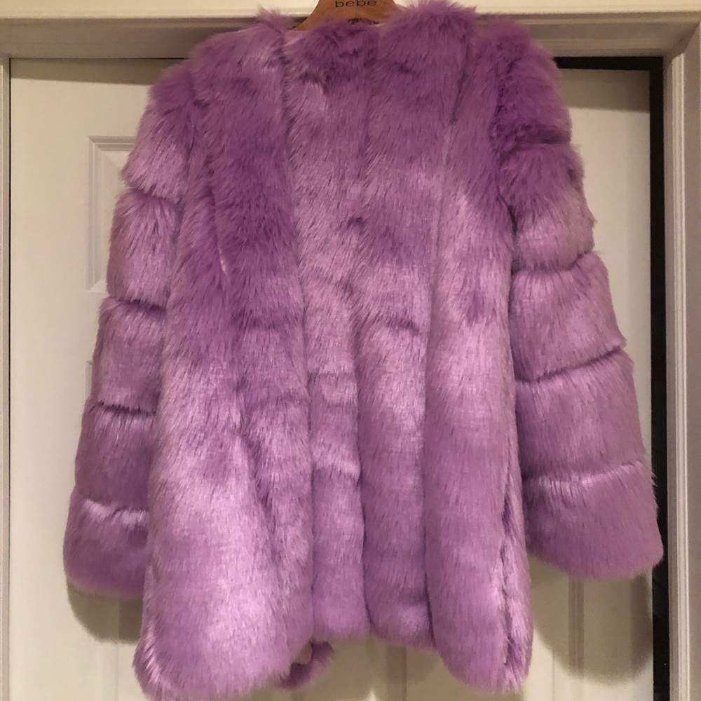 Fake furry bright lilac jacket